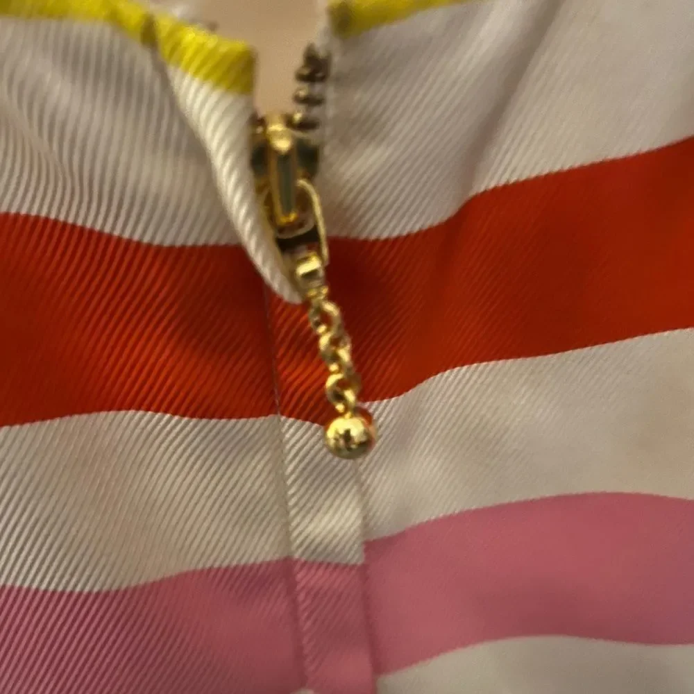 kate spade | Jillian | Lined Silk Rainbow Stripe Dress w Front Pockets & Bow - Picture 10 of 15